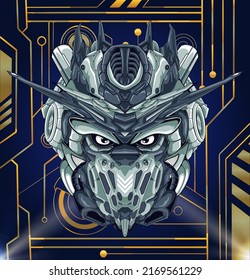 Modern transformer robot head design mascot