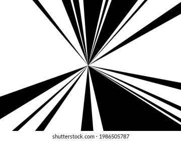 Modern transition from black to white with abstract rays. Trendy striped vector background