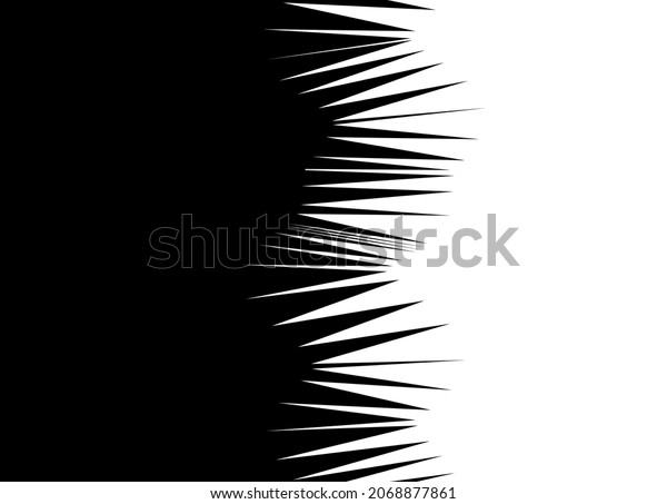 Modern transition from black to\
white broken sharp\
 lines. Abstract vector\
illustration.