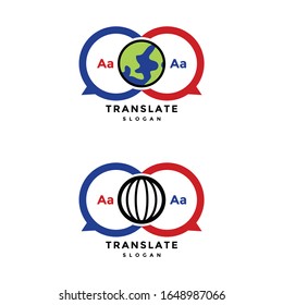 Modern translate language service logo icon editable EPS vector file. Icon speech comunication, professional tourism  business, vocabulay educate, dictionary book. Apply to web site, mobile phone apps