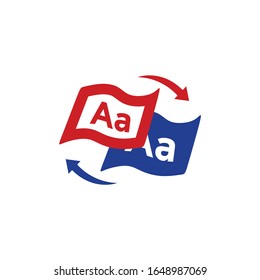 Modern translate language service logo icon editable EPS vector file. Icon speech comunication, professional tourism  business, vocabulay educate, dictionary book. Apply to web site, mobile phone apps