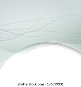 Modern transparent background with halftone swoosh lines. Vector illustration
