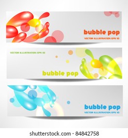 modern transparent bubble pop banner