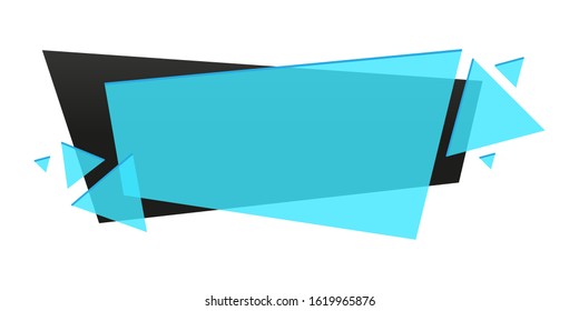 Modern Transparent geometric vector banner isolated on white background.