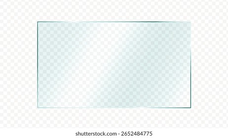 Modern Transparent Glass Vector PNG Rectangle Shape Isolated on PNG Background