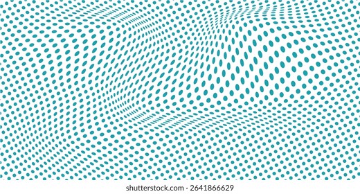 Modern Transparent Vector Gradient Blue Color Halftone Background Staggered Abstract