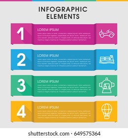 Modern transport infographic template. infographic design with transport icons includes bike, cargo ship. can be used for presentation, diagram, annual report, web design.