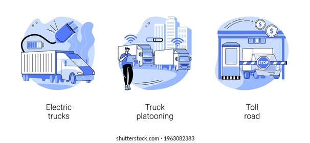 Modern transportation abstract concept vector illustrations.