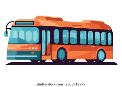 Modern transportation bus car design over white