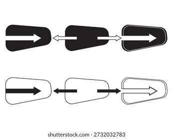 Modern Trapezoid Arrow Button Icons for Creative Infographics