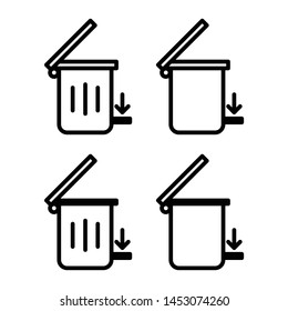 Modern trash bin , icon set 