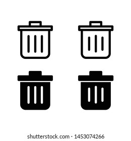 Modern Trash Bin Icon Set Stock Vector Royalty Free 1453074266   Modern Trash Bin Icon Set 260nw 1453074266 