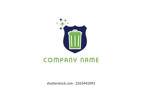Modern Trash Bin with shield logo