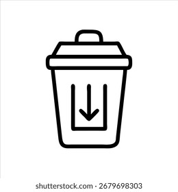 Moderne Mülleimer Symbol Digitale Illustration Minimal Flat Style Bunte Mülleimer Design Clean Symbol Collection Öko-Umwelt-Tool Grafik
