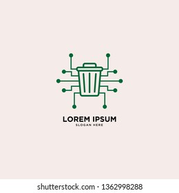 Modern Trash can Logo, recycle bin icon. Graphic elements for your design - Vector