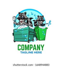 Modern Trash can logo. Vector illustration.