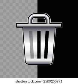 Modern trash can icon—perfect for organizing, decluttering, and simplifying both your digital and physical spaces.minimalism and efficiency to your workflow. vector illustration concept.