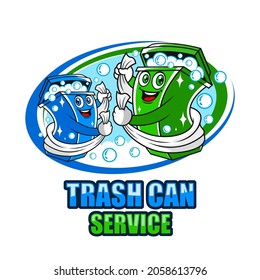 Modern trash can service logo. Vector illustration