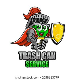 Modern trash can service logo. Vector illustration