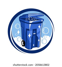 Modern trash can service logo. Vector illustration