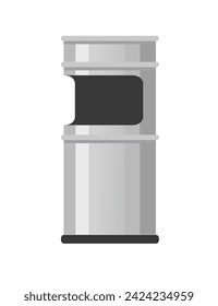 Moderne Mülltonne ohne Deckel, Vektorgrafik einzeln auf weißem Hintergrund