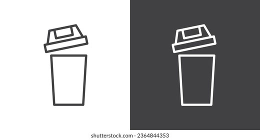 Modern Trash icon Linear pictogram sign, Modern vector trash can symbol isolated on white background. Trash line icons for web apps and mobile concepts. Trash can linear style pictogram. 