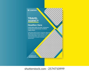 Modern Travel Agency Flyer Template Design