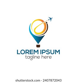 Modern travel agency logo, logistics delivery logo design concept isolated vector template illustration