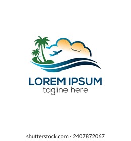 Modern travel agency logo, logistics delivery logo design concept isolated vector template illustration