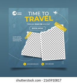 Modern Travel Banner for Holiday Social Media Post