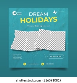 Modern Travel Banner for Holiday Social Media Post