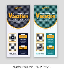 Modern Travel Business Promotion DL Flyer or Rack Card Design Template – Perfect for Holiday Packages, Vacation Deals, Tour Services, Adventure Trips, and Travel Agency Marketing