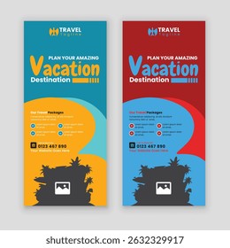 Modern Travel Business Promotion DL Flyer or Rack Card Design Template – Perfect for Holiday Packages, Vacation Deals, Tour Services, Adventure Trips, and Travel Agency Marketing