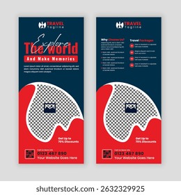 Modern Travel Business Promotion DL Flyer or Rack Card Design Template – Perfect for Holiday Packages, Vacation Deals, Tour Services, Adventure Trips, and Travel Agency Marketing
