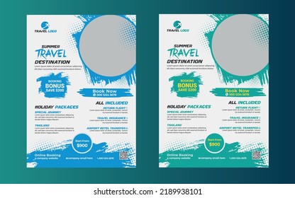 Modern Travel Flyer Or Poster Design Template.  Editable Tour Flyer Template