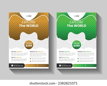 Modern travel flyer template design, flayer template, magazine, cover design for annual report, grow your business digital marketing new flyer, Template diagonal l