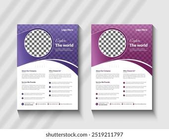 Modern travel flyer template.  Travel Flyer Template Design for Tour Agency. 