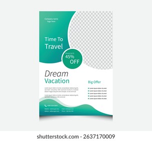 modern travel flyer template for vacation and holiday offers