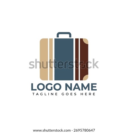 Modern travel logo design featuring a stylish suitcase, perfect for brands seeking adventure and exploration