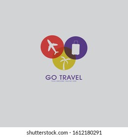 Modern travel logo template, vector illustration,