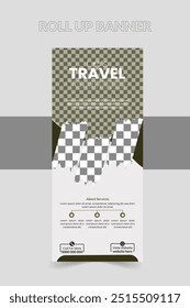 modern travel roll up Banner design template