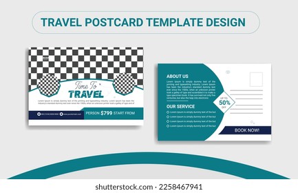 
Modern travel and tour postcard design
