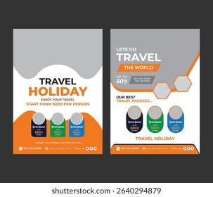 Modern Travel tourism vertical print Flyer or poster Template for holiday Vacation travel, Travel packages flyer,  tour travel template design,