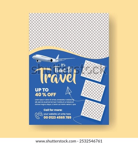  Modern Travel tourism vertical print Flyer or poster Template for holiday Vacation travel, Travel packages flyer, hotel resort flyer, leaflet brochure cover for travel agency