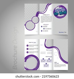 Modern Travel trifold brochure design template