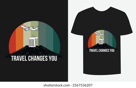 Modern Travel T-Shirt Design - Adventure and Nature"