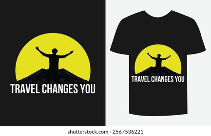 Modern Travel T-Shirt Design - Adventure and Nature"