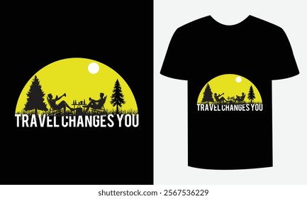 Modern Travel T-Shirt Design - Adventure and Nature"