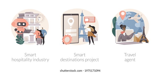 Modern travelling abstract concept vector illustrations.
