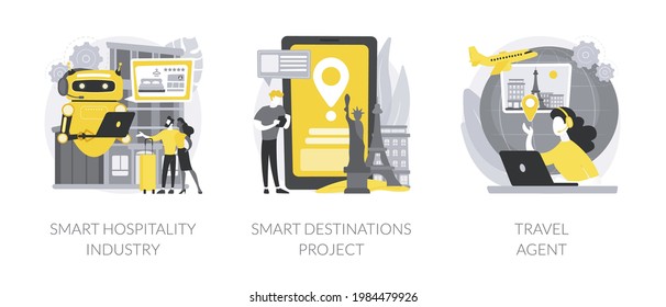 Modern travelling abstract concept vector illustrations.